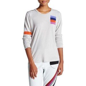 FreeCity Life Nature Love Cotton Crewneck T-Shirt Long Sleeve Tee Gray Size XS